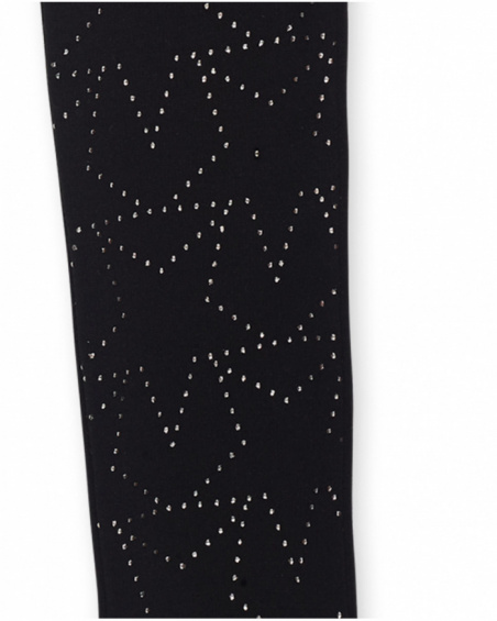 Legging en tricot noir fille Starlight