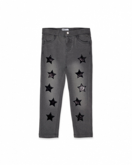 Pantalon en tricot noir fille Starlight