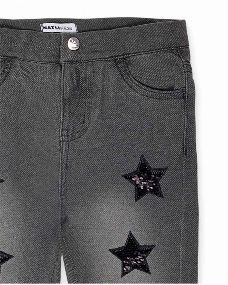 Pantalon en tricot noir fille Starlight