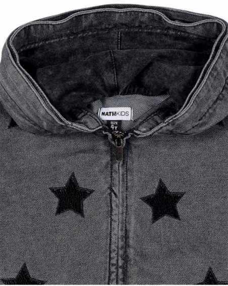 Blouson en tricot gris fille Starlight