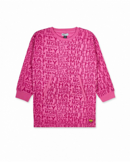 Robe en tricot rose fille The Happy World