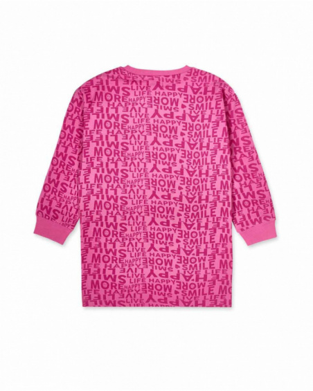 Robe en tricot rose fille The Happy World