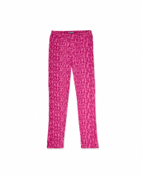 Legging en tricot rose fille The Happy World