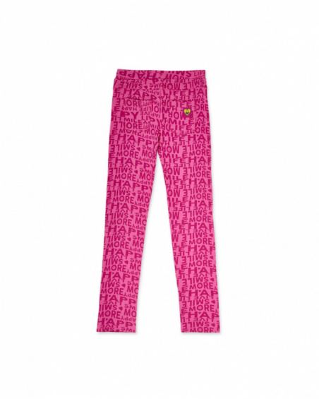 Legging en tricot rose fille The Happy World