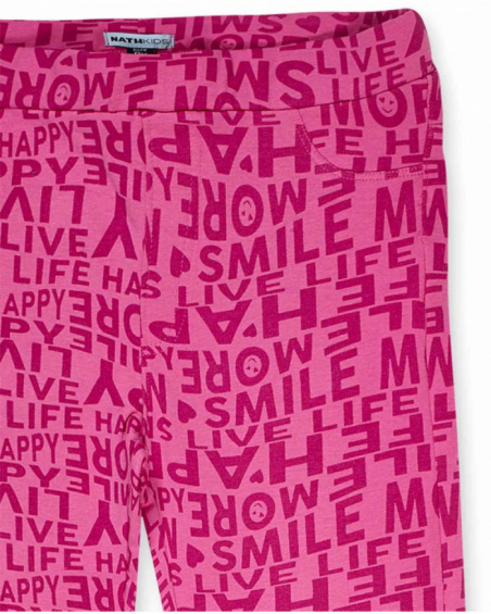 Legging en tricot rose fille The Happy World