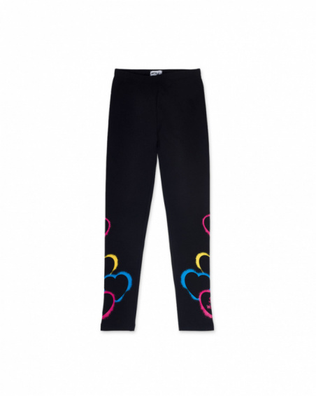 Legging en tricot noir fille The Happy World