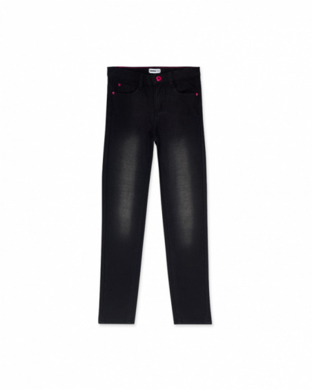 Pantalon plat noir fille The Happy World