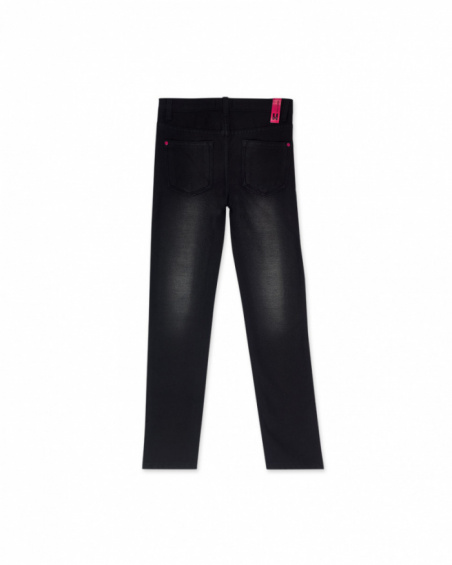 Pantalon plat noir fille The Happy World