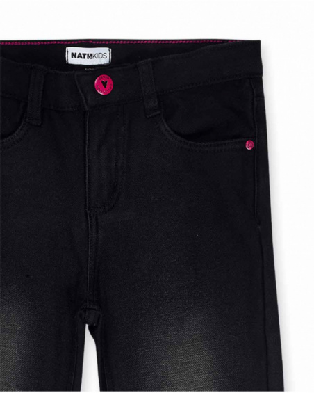 Pantalon plat noir fille The Happy World