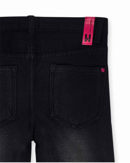 Pantalon plat noir fille The Happy World