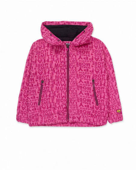 Blouson en tricot rose fille The Happy World