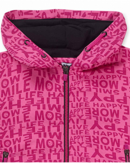 Blouson en tricot rose fille The Happy World