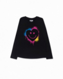 T-shirt en tricot noir fille The Happy World T-shirt en tricot noir fille The Happy World