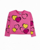 T-shirt en tricot rose fille de la collection The Happy World