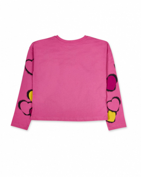 T-shirt en tricot rose fille de la collection The Happy World