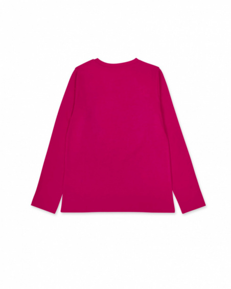 T-shirt en tricot rose pour fille de la collection The Happy T-shirt en tricot rose pour fille de la collection The Happy