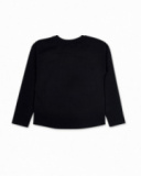 T-shirt en tricot noir fille de la collection The Happy World T-shirt en tricot noir fille de la collection The Happy World