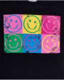 T-shirt en tricot noir fille de la collection The Happy World T-shirt en tricot noir fille de la collection The Happy World