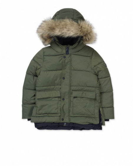 Manteau plat vert garçon Try New Path