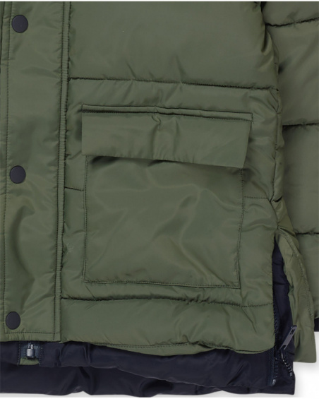 Manteau plat vert garçon Try New Path