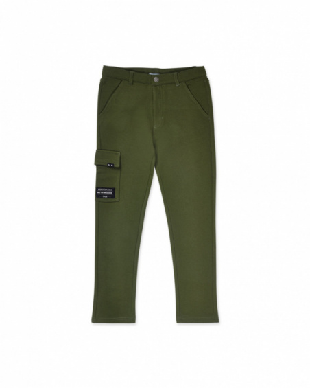 Pantalon en tricot vert garçon Try New Path