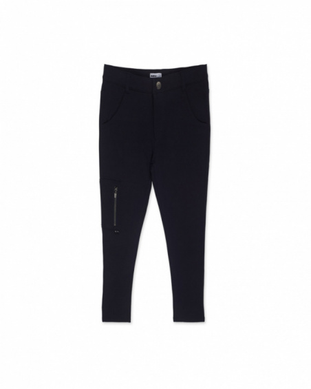 Pantalon en tricot bleu garçon Varsity Club