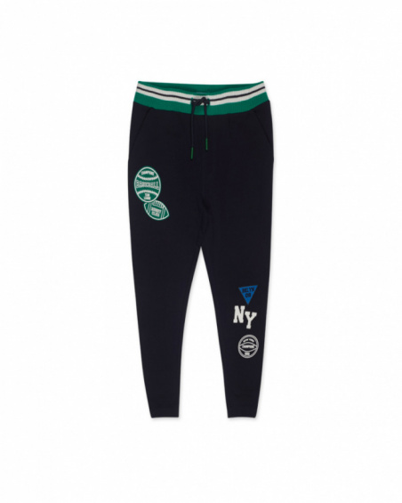 Pantalon en tricot bleu pour garçon Varsity Club