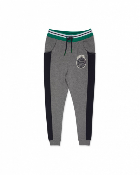 Pantalon en tricot gris garçon Varsity Club