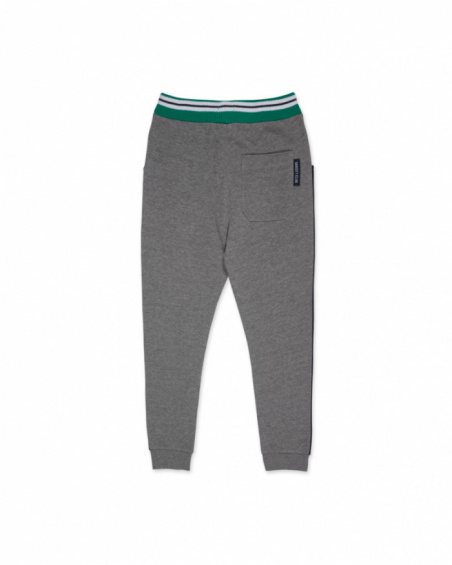 Pantalon en tricot gris garçon Varsity Club