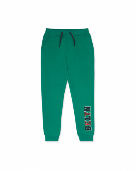 Pantalon en tricot vert garçon Varsity Club