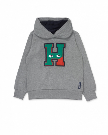 Sweat en tricot gris garçon Varsity Club