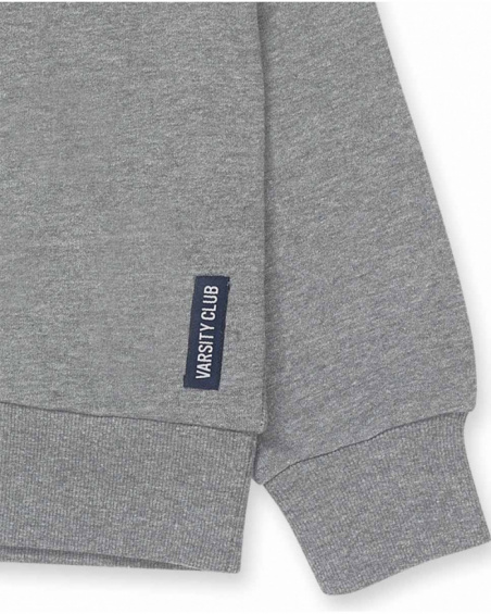 Sweat en tricot gris garçon Varsity Club