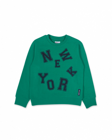 Sweat en tricot vert garçon Varsity Club