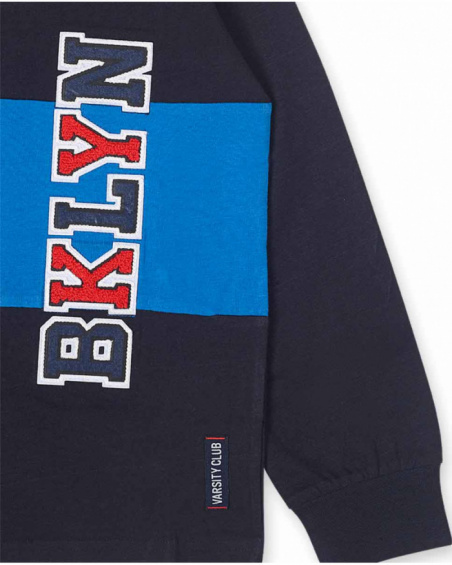 T-shirt en tricot bleu garçon de la collection Varsity Club