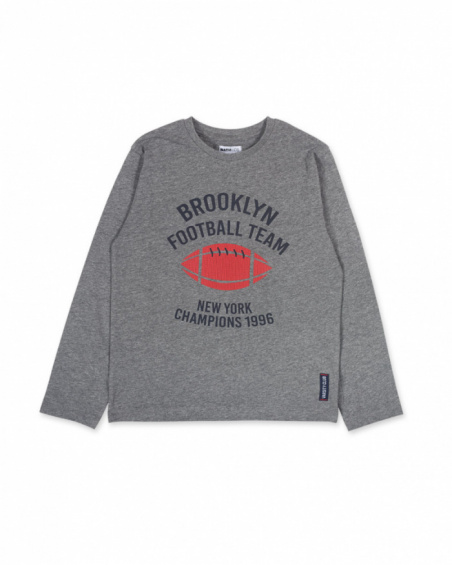 T-shirt en tricot gris garçon Varsity Club