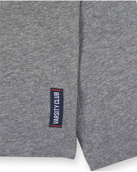 T-shirt en tricot gris garçon Varsity Club T-shirt en tricot gris garçon Varsity Club