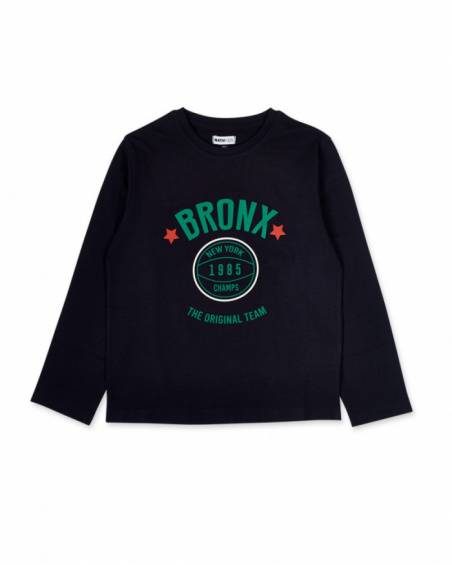 T-shirt en tricot bleu garçon Varsity Club