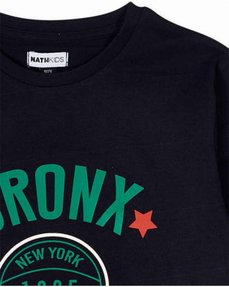 T-shirt en tricot bleu garçon Varsity Club T-shirt en tricot bleu garçon Varsity Club