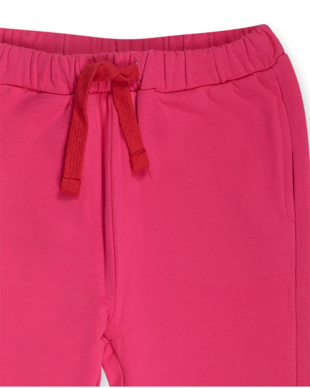 Pantalon en peluche rose pour fille Besties Pantalon en peluche rose pour fille Besties