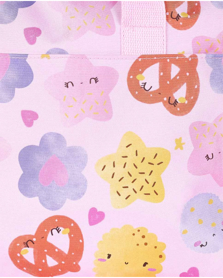 Sac de maternité rose à imprimé Happy Cookies