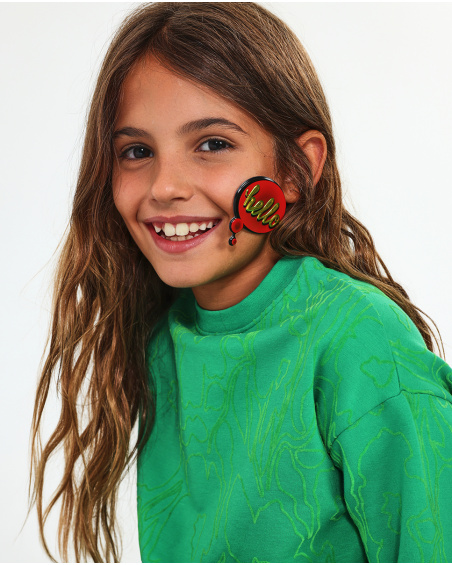 Sweat peluche vert fille Wild Flower Sweat peluche vert fille Wild Flower