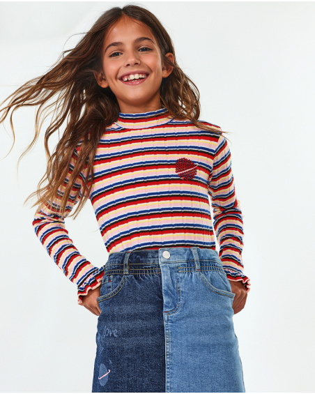 Jupe en jean bleu pour fille Natural Planet