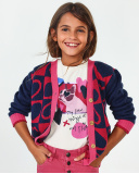 Veste en maille bleue pour fille Fav Things Veste en maille bleue pour fille Fav Things