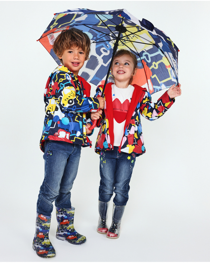 Parapluie imprimé bleu Road to Adventure pour garçon