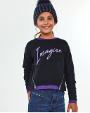 Sweat en tricot bleu fille Nocturne Sweat en tricot bleu fille Nocturne