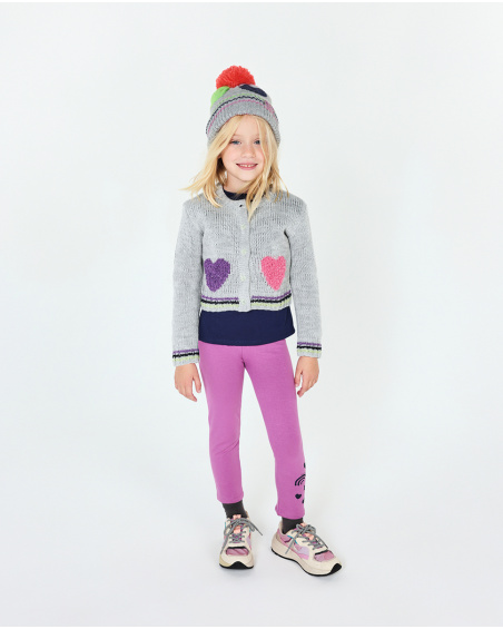 Legging en maille lilas pour fille Robot Maker