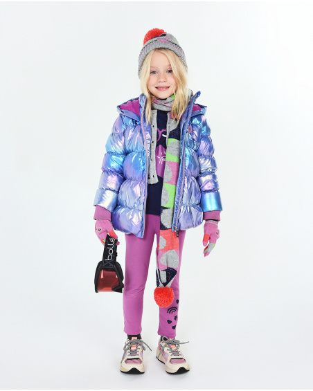 Parka matelassée bleu lilas pour fille Robot Maker