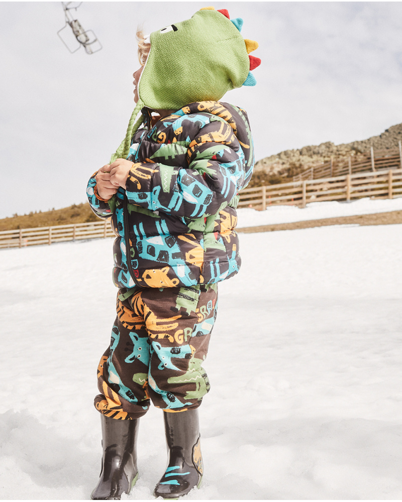 Bonnet et écharpe en tricot vert pour garçon My Troop