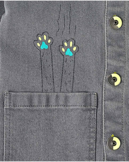 Chemise en denim gris pour garçon Cattitude