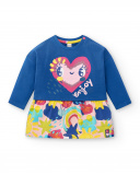 Robe en maille bleue fille collection Run Sing Jump Robe en maille bleue fille collection Run Sing Jump